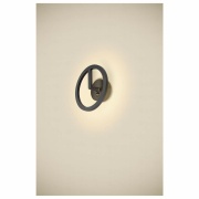 SLV LED Wandleuchte Q-RING schwarz matt mit Sensor 10W 3000K IP54