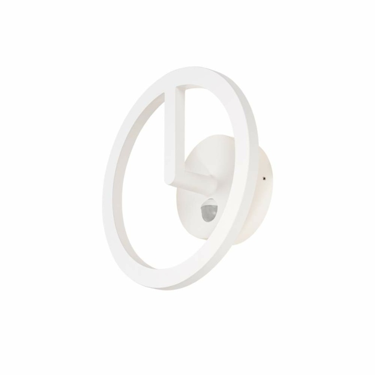 SLV LED Wandleuchte Q-RING weiß matt mit Sensor 10W 3000K IP54