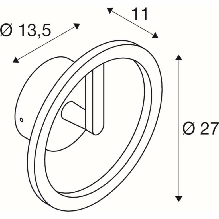 SLV LED Wandleuchte Q-RING schwarz matt 10W 3000K IP65 dimmbar