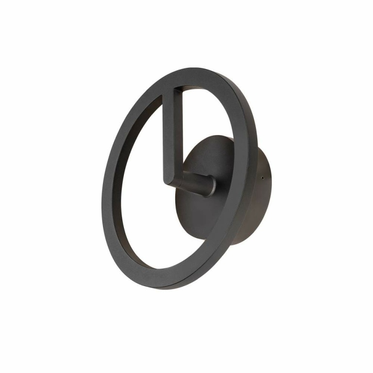 SLV LED Wandleuchte Q-RING schwarz matt 10W 3000K IP65 dimmbar