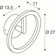 LED Wandleuchte Q-RING schwarz matt 10W 3000K IP65 dimmbar