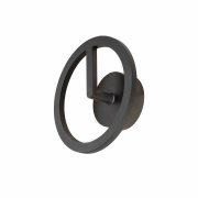 LED Wandleuchte Q-RING schwarz matt 10W 3000K IP65 dimmbar