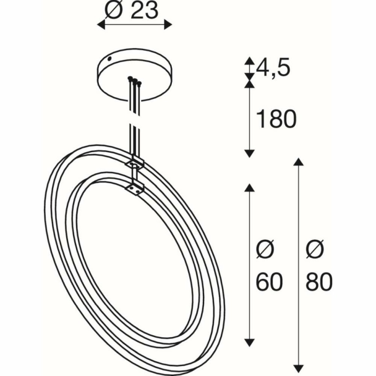 SLV LED Pendelleuchte One Vertical in schwarz matt mit CCT-Switch 40W dimmbar