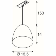 PARA CONE 14, Pendelleuchte für 1 Phasen System, GU10, schwarz/gold