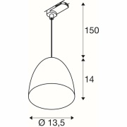 PARA CONE 14, Pendelleuchte für 3 Phasen System, GU10, schwarz/gold