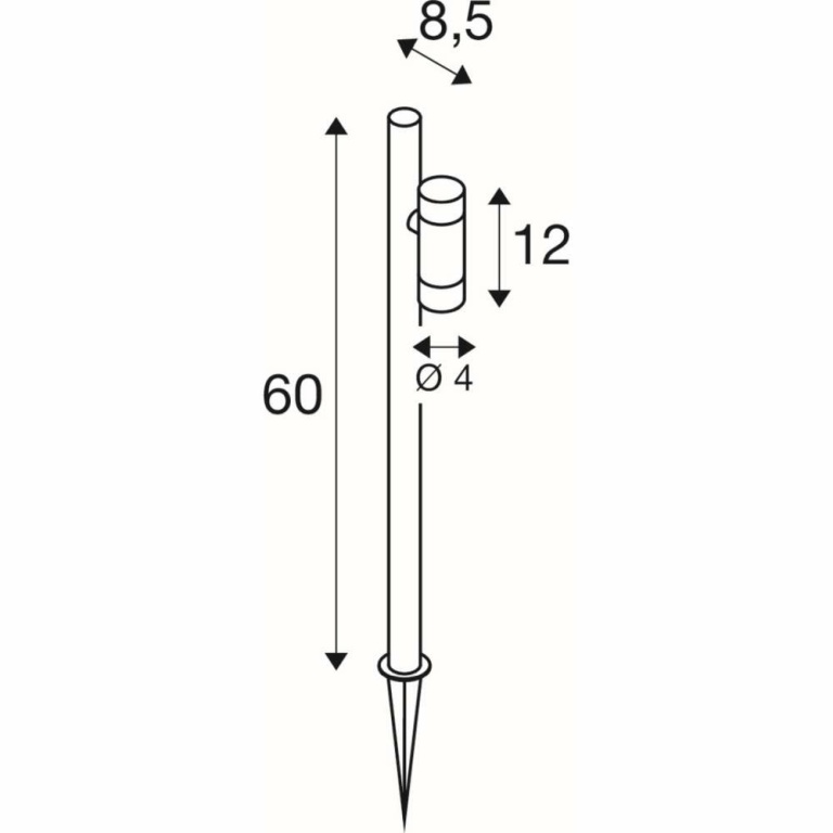 SLV HELIA SLIM Pole, single, LED Outdoor Stehleuchte, schwarz IP65 3000K