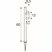 HELIA SLIM Pole, single, LED Outdoor Stehleuchte, schwarz IP65 3000K