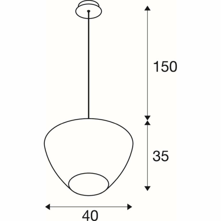 SLV PANTILO CONVEX 40, Pendelleuchte, 150cm, E27, max. 40W, kupfer