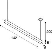 Q-LINE® LED Pendelleuchte DALI Touch dimmbar weiss/milchig 4100 lm 3000K Länge 142cm 230V