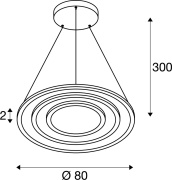 ONE FLAT, Pendelleuchte, triple, 300 cm, 2700/3000 K, DALI 2, Touch, schwarz