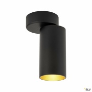 KAMI, Wand- und Deckenaufbauleuchte, 1x max. 10 W, GU10, schwarz/gold