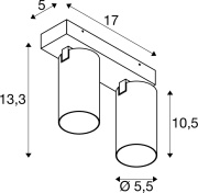 KAMI, Deckenaufbauleuchte, double, 2x max. 10 W, GU10, weiß