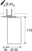 KAMI, Deckeneinbauleuchte, 1x max. 10 W, GU10, schwarz/gold