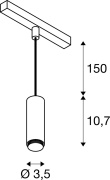 LALU®, Pendelleuchte, 48V, Led Base, Mix&Match, 150 cm, 8 W, 3000 K, DALI, weiß