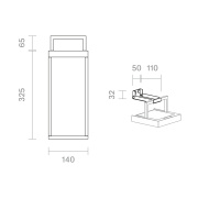 Akku-Solarleuchte Numove 325mm graphitgrau