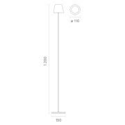 Akku-Stehleuchte Nuindie 1200mm bronzefarben rund