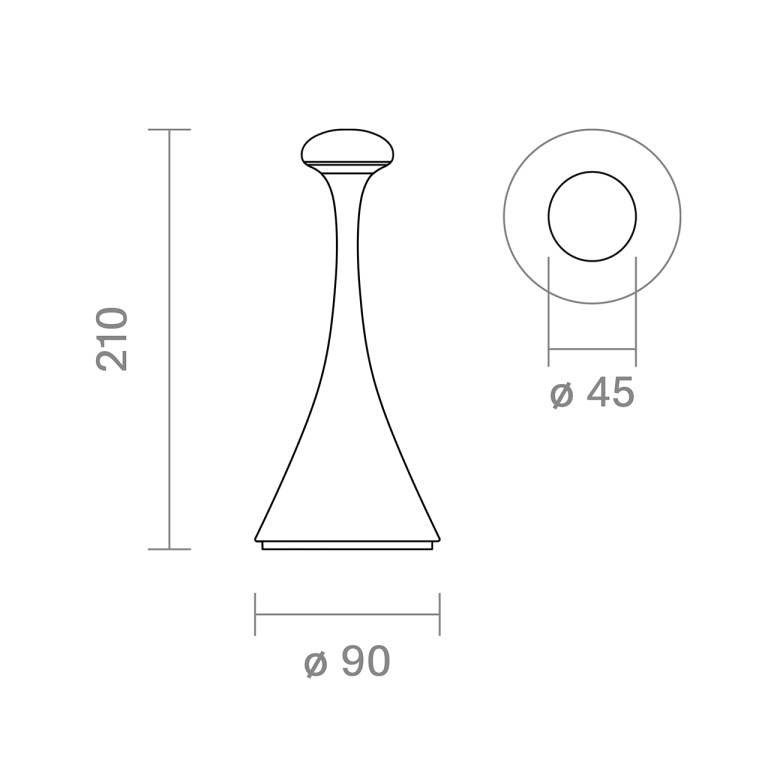 SIGOR Akku-Tischleuchte Nudrop mini 217mm nachtschwarz