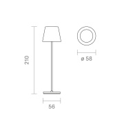 Akku-Tischleuchte Nuindie pocket 210mm nebelgrau