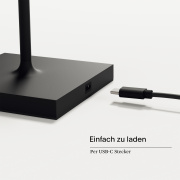 Akku-Tischleuchte Nuindie USB-C 380mm nachtschwarz