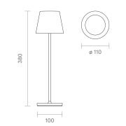 Akku-Tischleuchte Nuindie USB-C 380mm nachtschwarz