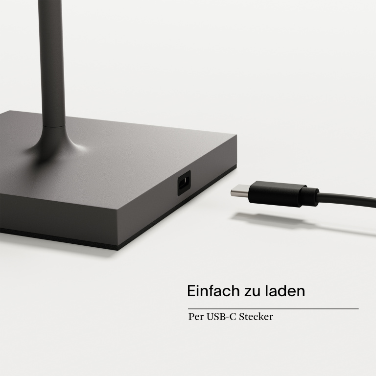 SIGOR Akku-Tischleuchte Nuindie USB-C 380mm graphitgrau