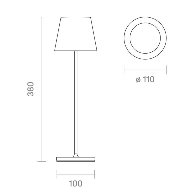 SIGOR Akku-Tischleuchte Nuindie USB-C 380mm graphitgrau