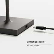 Akku-Tischleuchte Nuindie USB-C 380mm graphitgrau