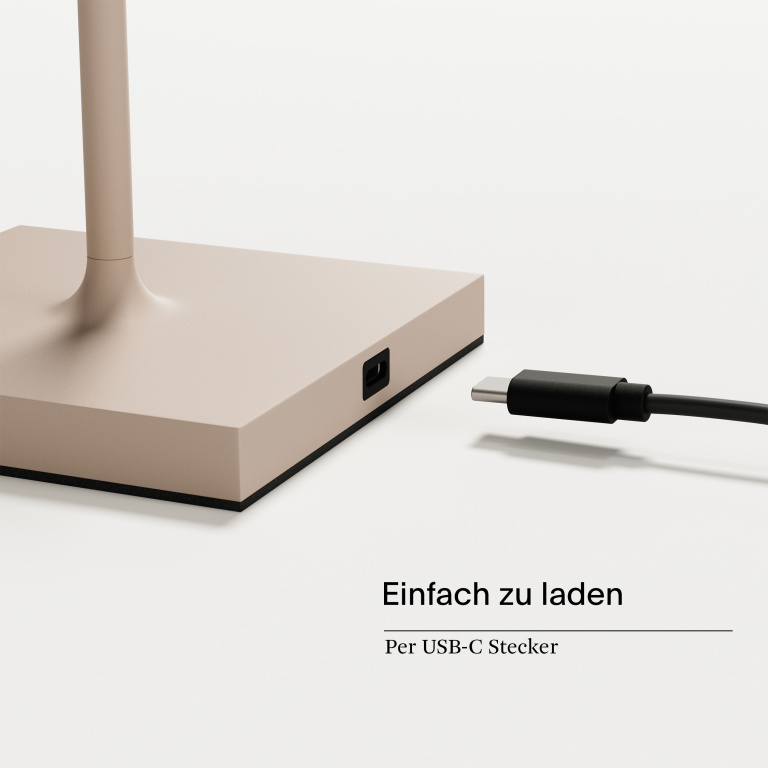 SIGOR Akku-Tischleuchte Nuindie USB-C 380mm dünenbeige