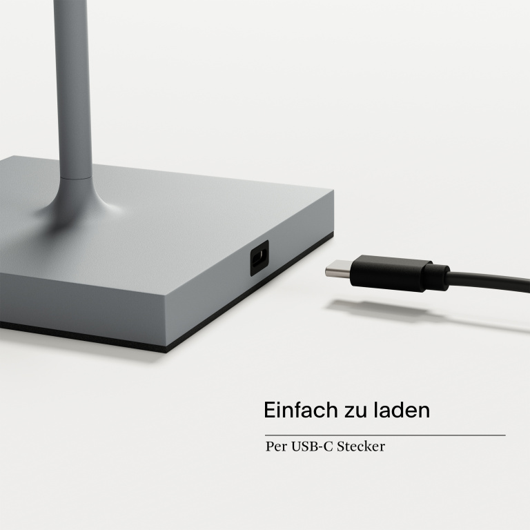 SIGOR Akku-Tischleuchte Nuindie USB-C 380mm nebelgrau