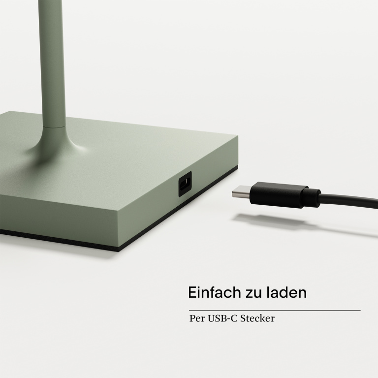 SIGOR Akku-Tischleuchte Nuindie USB-C 380mm salbeigrün