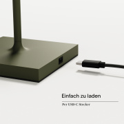 Akku-Tischleuchte Nuindie USB-C 380mm tannengrün