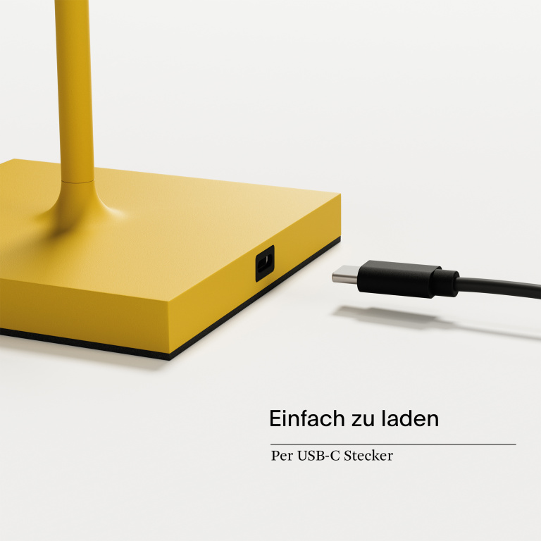 SIGOR Akku-Tischleuchte Nuindie USB-C 380mm sonnengelb