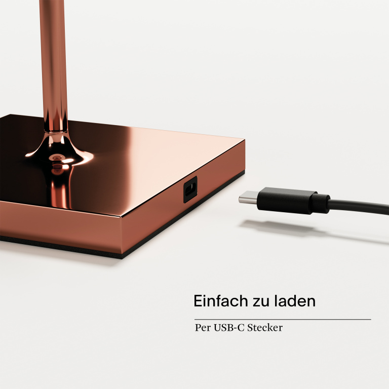 SIGOR Akku-Tischleuchte Nuindie USB-C 380mm kupferfarben