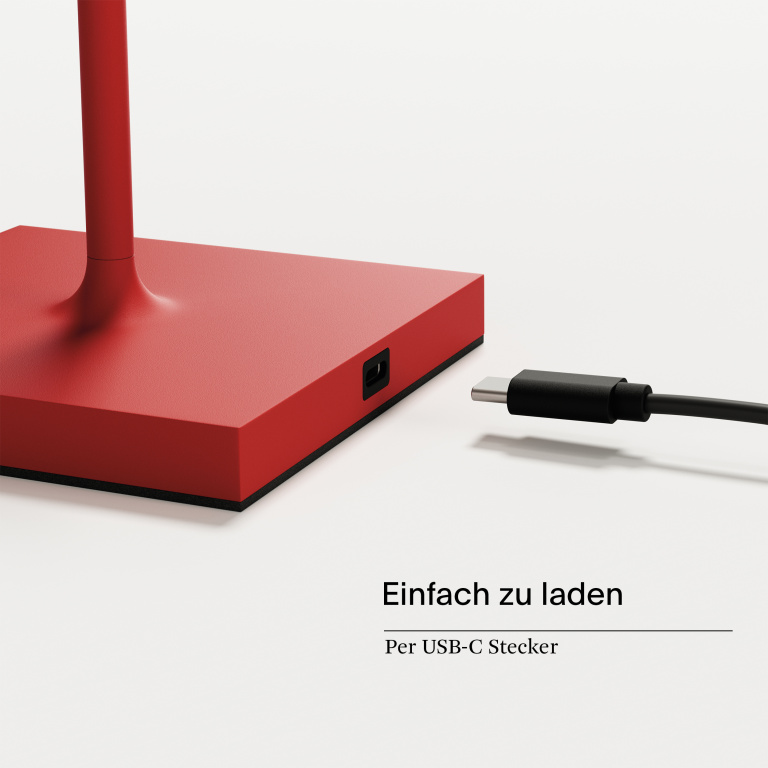 SIGOR Akku-Tischleuchte Nuindie mini USB-C feuerrot