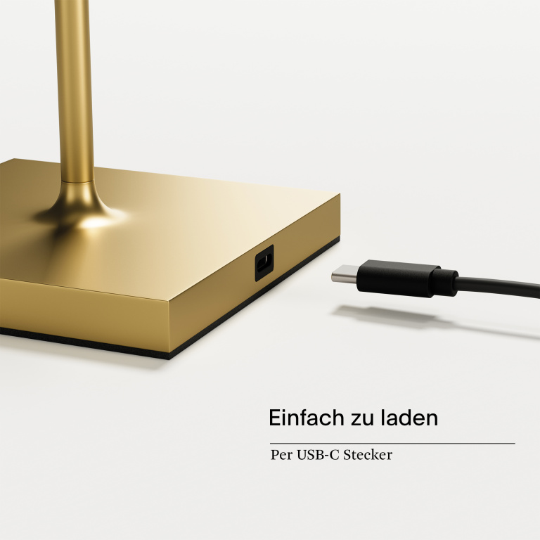 SIGOR Akku-Tischleuchte Nuindie mini USB-C goldfarben