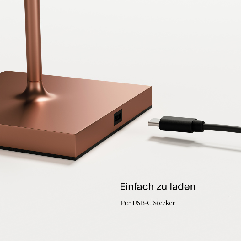 SIGOR Akku-Tischleuchte Nuindie mini USB-C bronzefarben