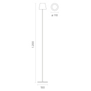 Akku-Stehleuchte Nuindie USB-C 1200mm nachtschwarz