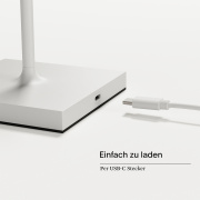 Akku-Stehleuchte Nuindie USB-C 1200mm schneeweiß