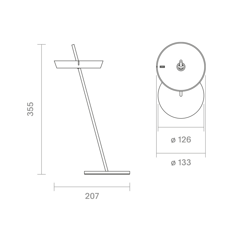 SIGOR Akku-Tischleuchte Mahina USB-C 355mm schwarz