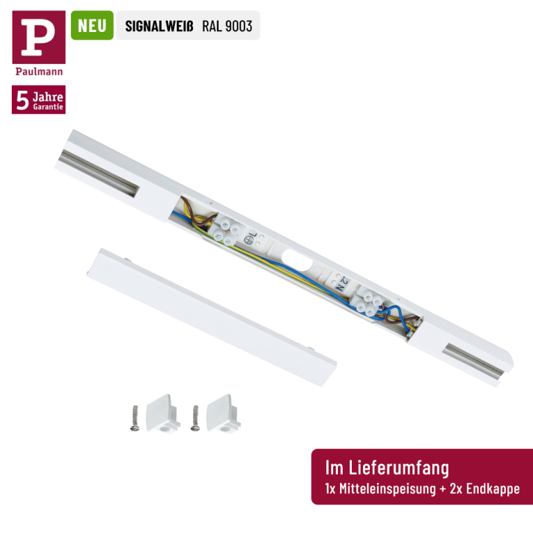 Paulmann URail Starter-Set Signalweiß (RAL 9003) + 2x 1m Stromschiene