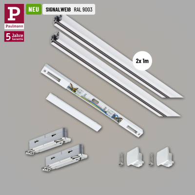 Paulmann URail Starter-Set Signalweiß (RAL 9003) + 2x 1m Stromschiene