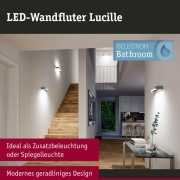 Selection Bathroom LED Wandleuchte Lucille IP44  2700K 1000lm 230V 11W dimmbar Alu matt