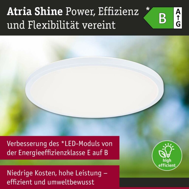 Paulmann LED Panel Atria Shine  IP44 rund 398mm  20,8W 2800lm White Switch Weiß