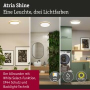 LED Panel Atria Shine  IP44 rund 398mm  20,8W 2800lm White Switch Holzoptik Eiche