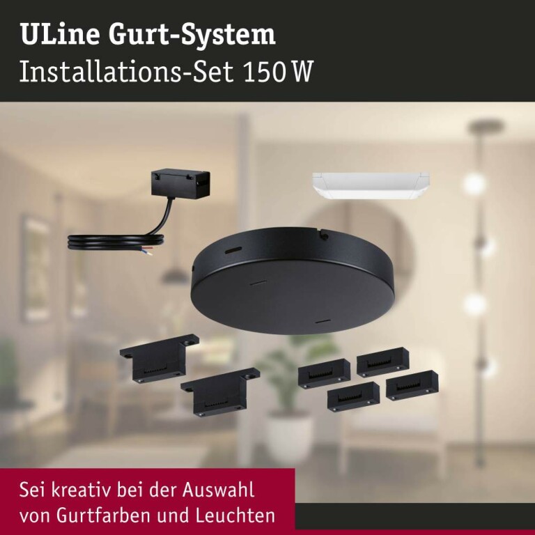 Paulmann ULine Gurt-System Installationsset 230/48V max. 150W Schwarz