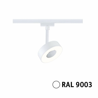 Paulmann URail LED Schienenspot 3-Step-Dim Circle Einzelspot  210lm 5W 3000K dimmbar 230V Signalweiß