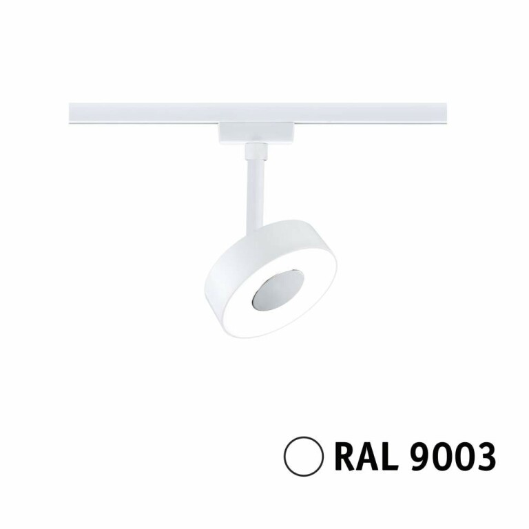 Paulmann URail LED Schienenspot 3-Step-Dim Circle Einzelspot  220lm 5W 4000K dimmbar 230V Signalweiß