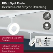 URail LED Schienenspot 3-Step-Dim Circle Einzelspot  220lm 5W 4000K dimmbar 230V Signalweiß