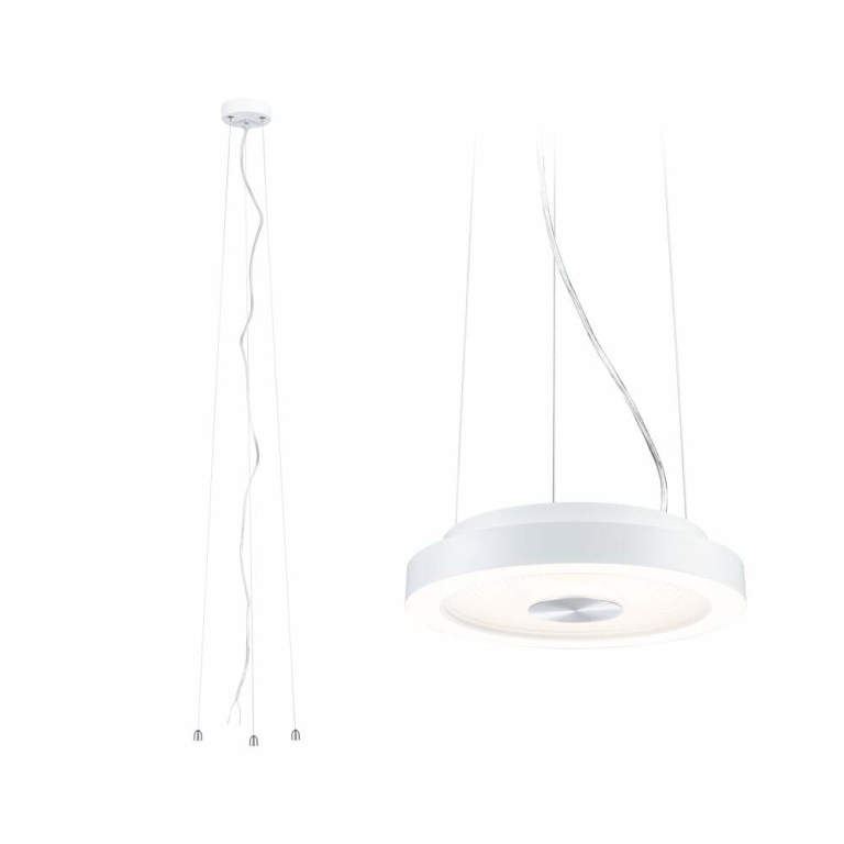 Paulmann LED Deckenleuchte Volea Weiß/Silber dimmbar inkl. Pendelabhängung ⌀ 32cm IP44 13W 3000K