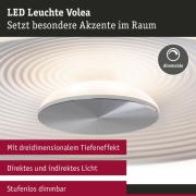 LED Deckenleuchte Volea Weiß/Silber dimmbar inkl. Pendelabhängung ⌀ 32cm IP44 13W 3000K